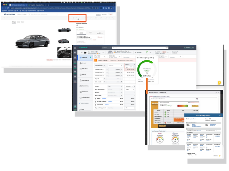 HTML Credit report with score summary from three bureaus at the top of the report
