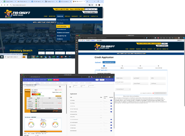 HTML Credit report with score summary from three bureaus at the top of the report